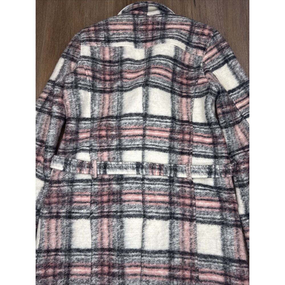 Paige Women XS Pink White Black Academia Wool Blend Preppy Belted Peacoat Jacket - Picture 13 of 13